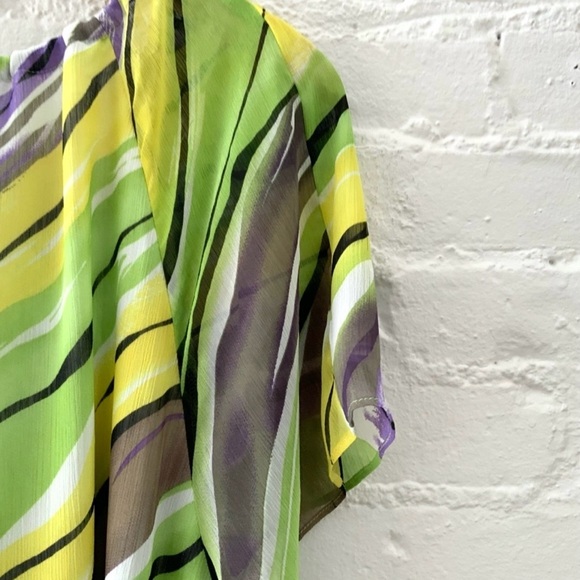 Laura Ashley Colorful Flowy Top Blouse Size 3X Womens Yellow Green Purple - Picture 7 of 12